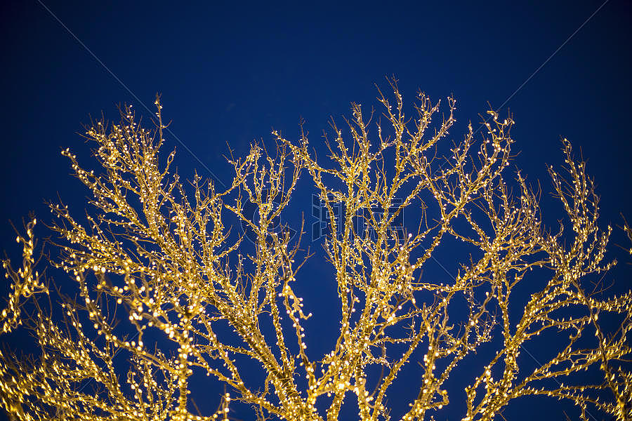 金黄色的圣诞树图片素材免费下载