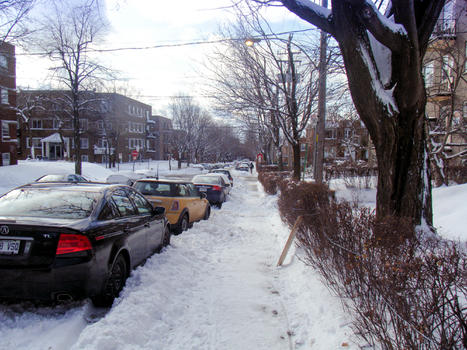 加拿大蒙特利尔雪后的大街图片素材免费下载