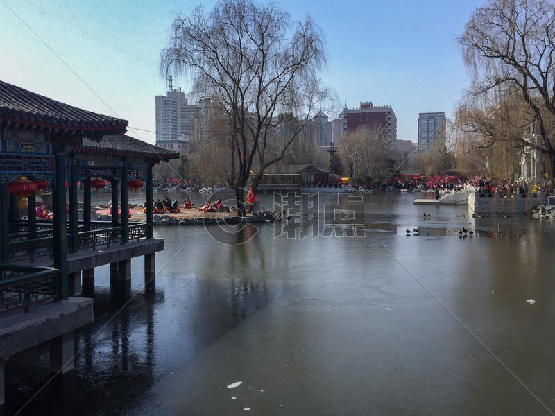 北京大观园的冬天景色图片素材免费下载