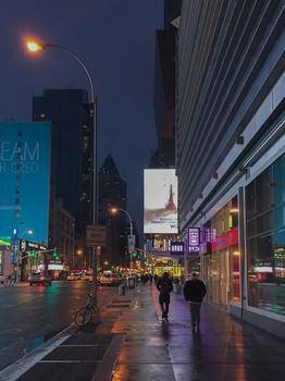 冬天纽约的夜景一瞥图片素材免费下载