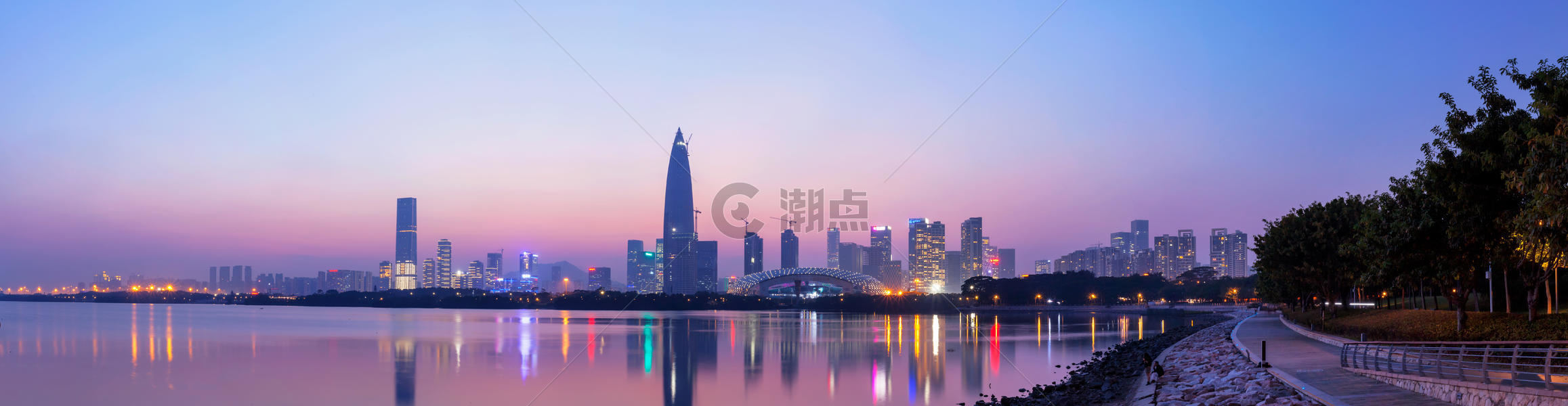 深圳湾夜景图片素材免费下载