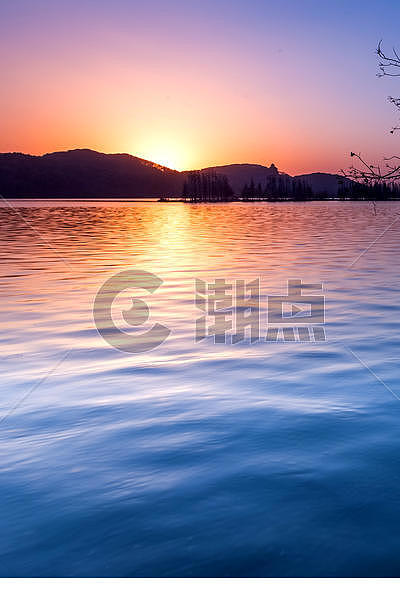 东湖冬天的日出图片素材免费下载