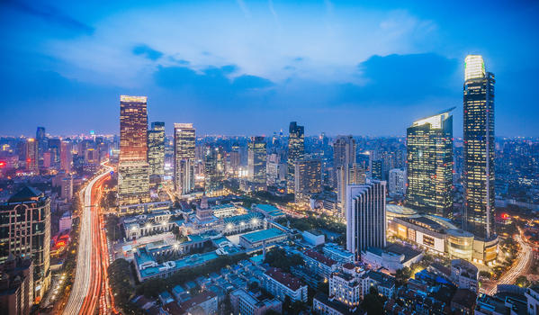 上海嘉里中心城市夜景图片素材免费下载