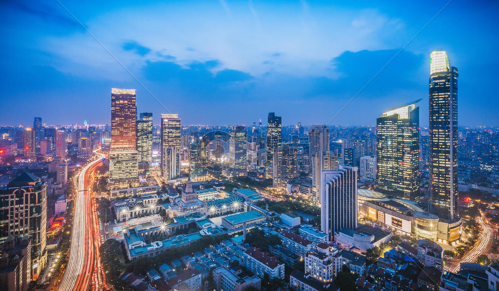 上海嘉里中心城市夜景图片素材免费下载