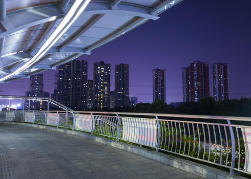 街道天桥夜景图片素材免费下载