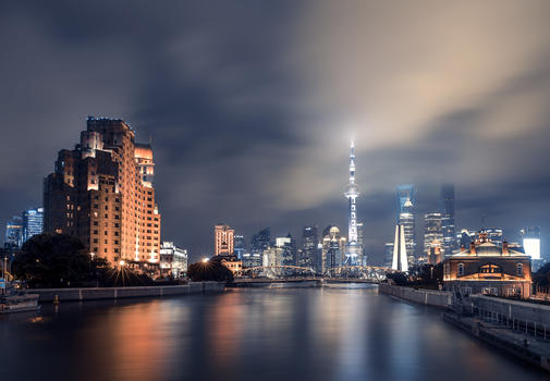 上海夜景风光图片素材免费下载