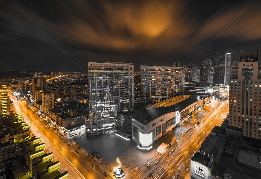 现代城市夜景图片素材免费下载