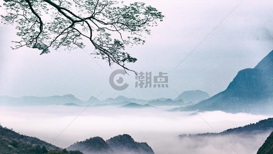 中国风水墨山水田园图片素材免费下载
