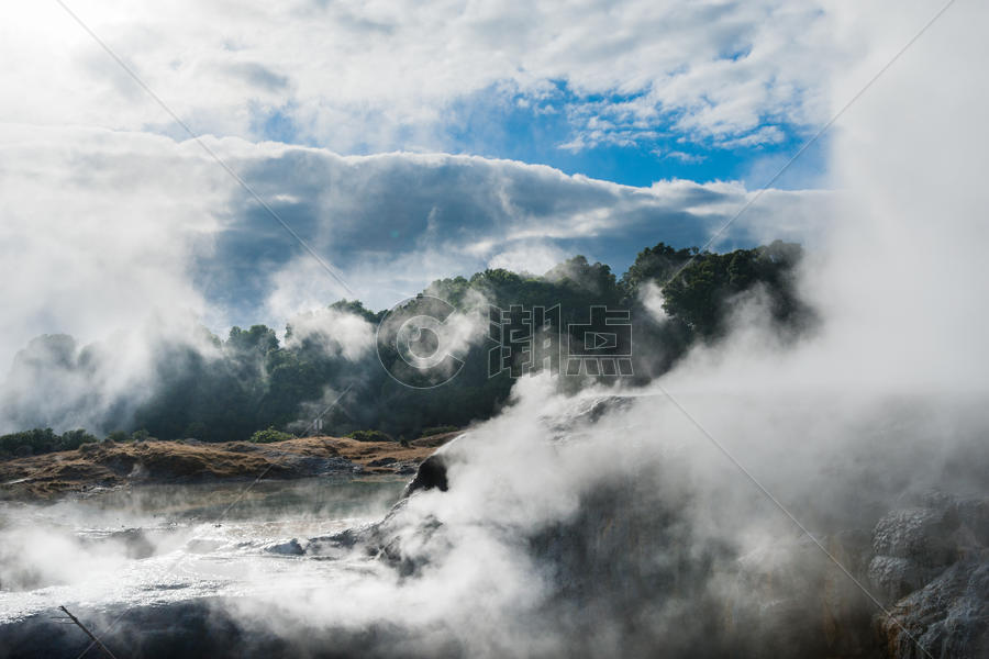 新西兰罗托鲁阿火山温泉图片素材免费下载