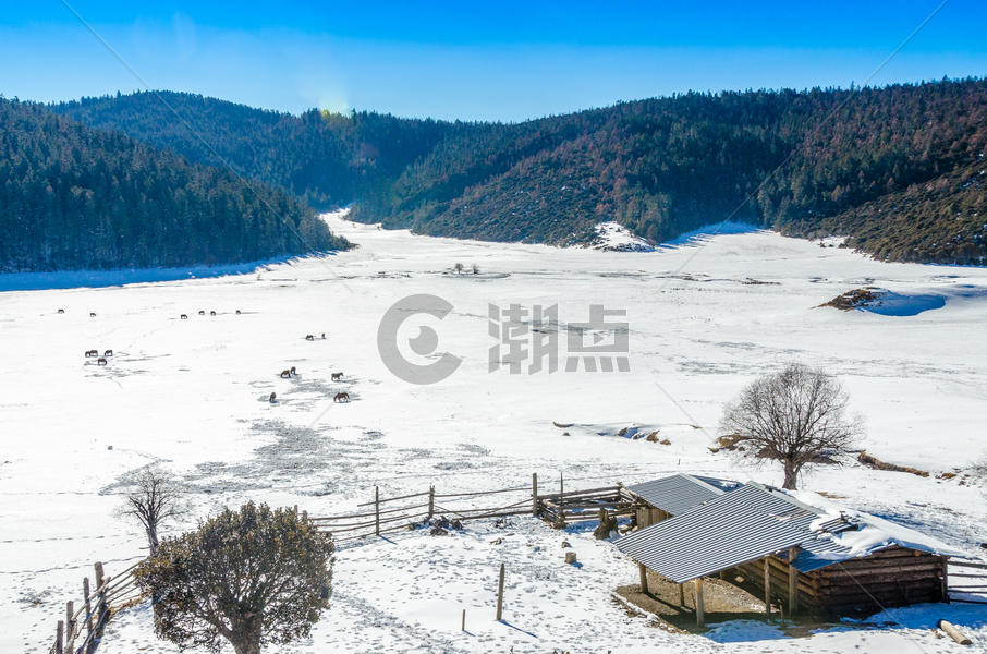 云南香格里拉冬季风光图片素材免费下载