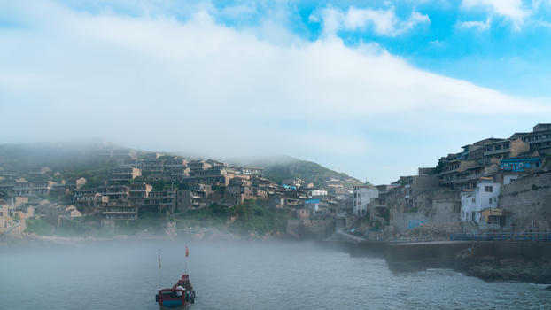 上海东极岛大雾图片素材免费下载