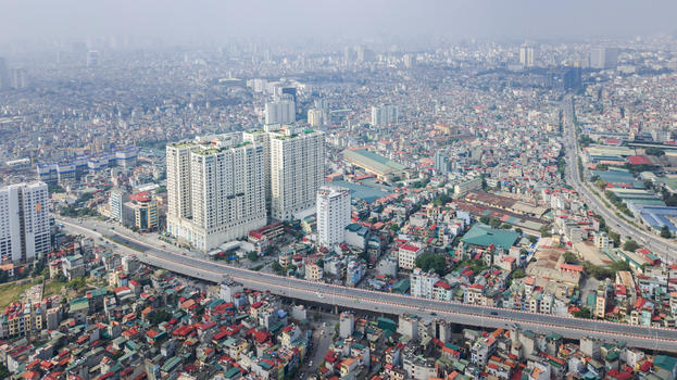 航拍越南河内的城市化建筑图片素材免费下载