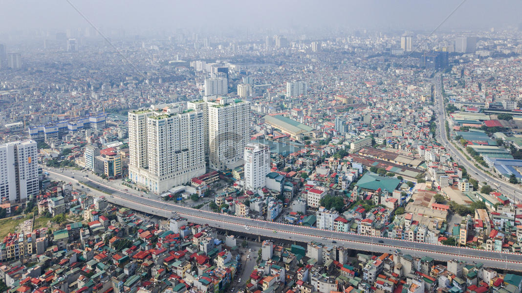 航拍越南河内的城市化建筑图片素材免费下载