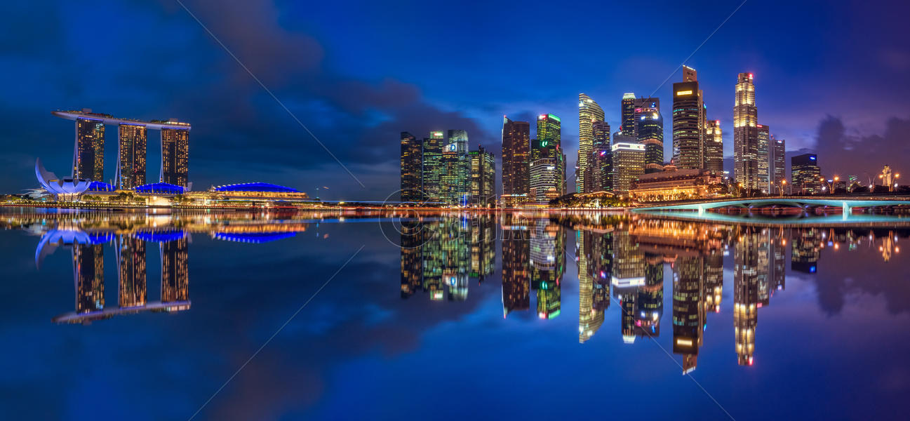 新加坡滨海湾全景高清大图图片素材免费下载