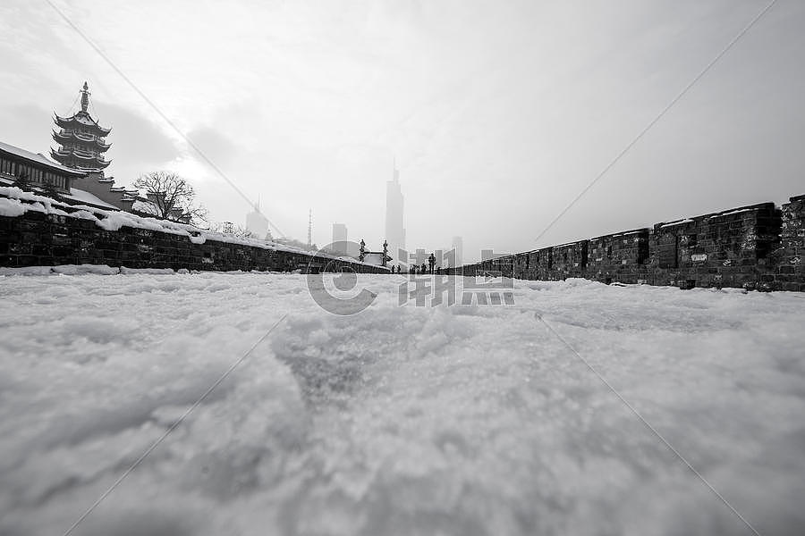 雪后的寺庙图片素材免费下载