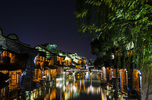 乌镇的夜景图片素材免费下载