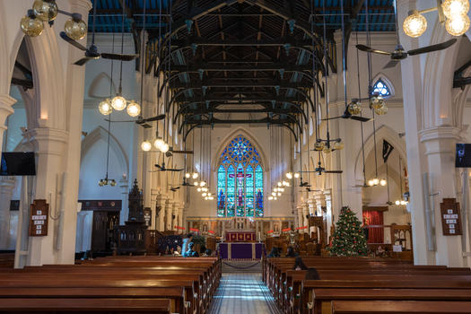 香港圣约翰教堂建筑内部图片素材免费下载