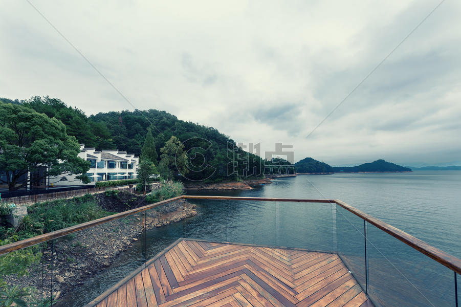 千岛湖山酒店露台图片素材免费下载