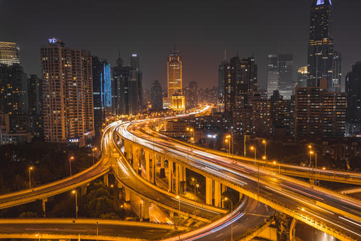 上海立交桥夜景图片素材免费下载