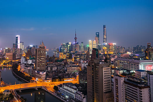 上海苏州河夜景图片素材免费下载