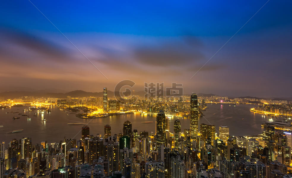 香港维多利亚港湾夜景图片素材免费下载