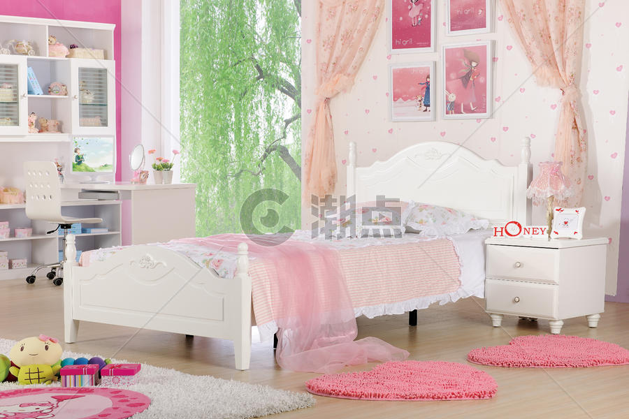 色彩绚丽的卧室效果图图片素材免费下载