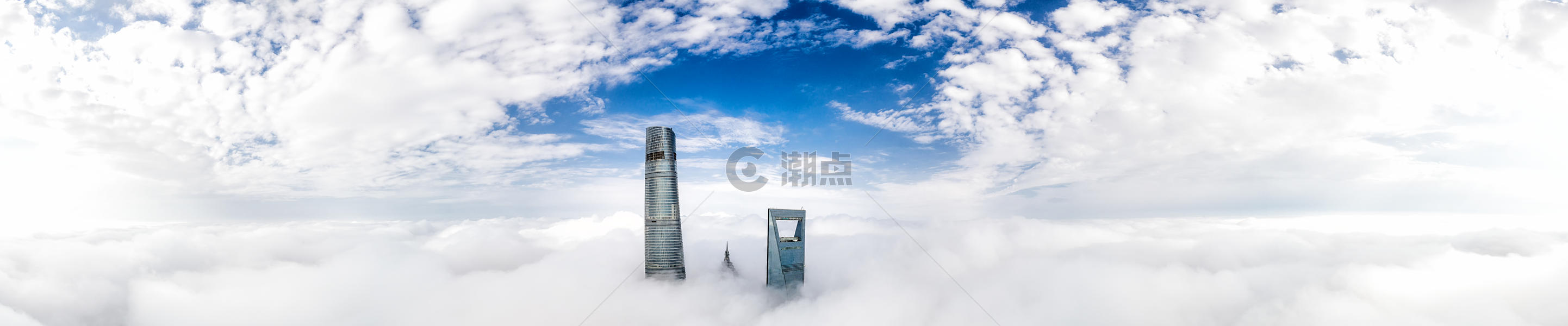 上海陆家嘴城市天际线全景图片素材免费下载