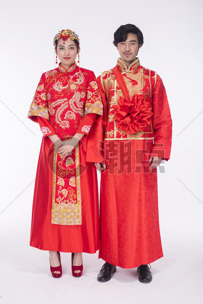 传统结婚的新郎新娘图片素材免费下载