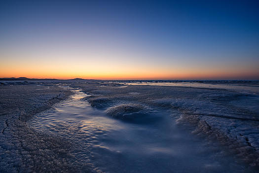 落日下的海冰图片素材免费下载