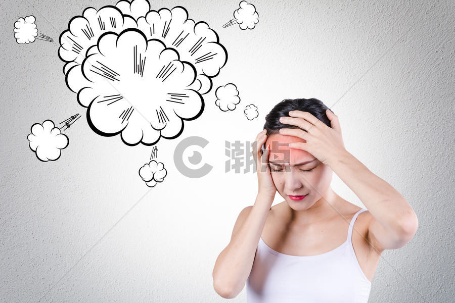 头痛的女人图片素材免费下载