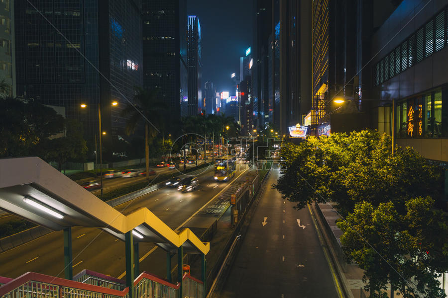 香港夜景道路图片素材免费下载