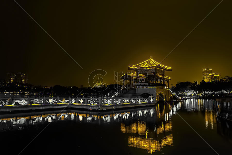 古典石桥夜景图片素材免费下载