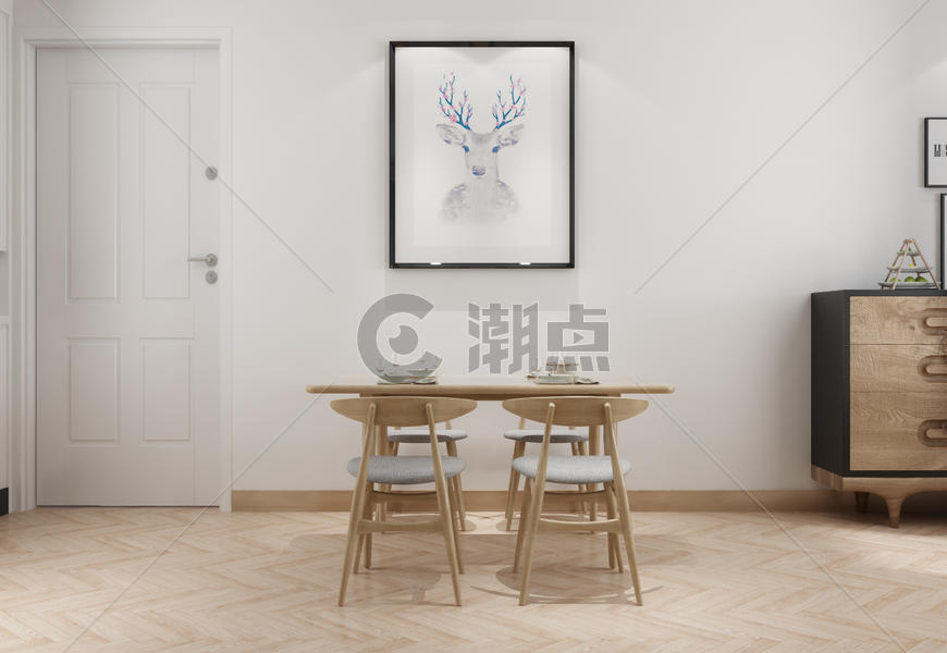 现代简洁风餐厅家居陈列室内设计效果图图片素材免费下载