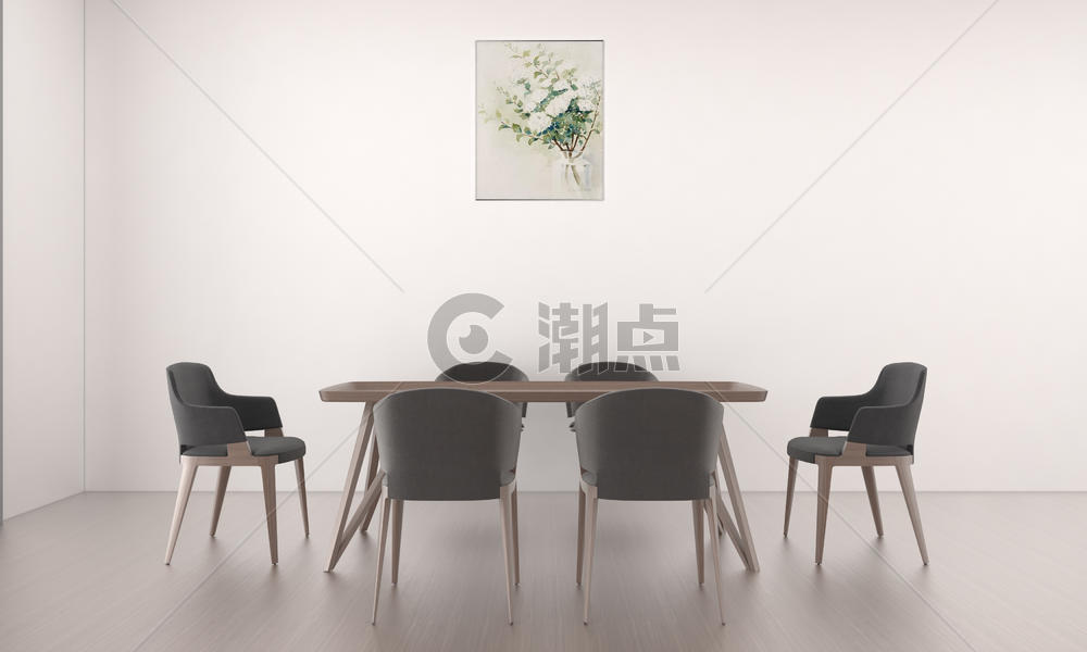 现代简洁风餐厅家居陈列室内设计效果图图片素材免费下载