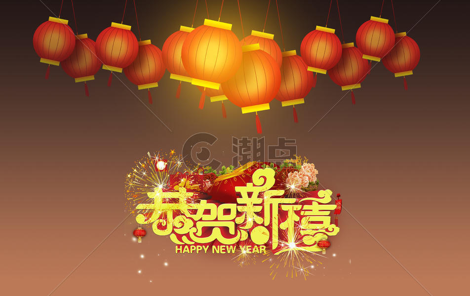 中国新年灯笼背景图片素材免费下载