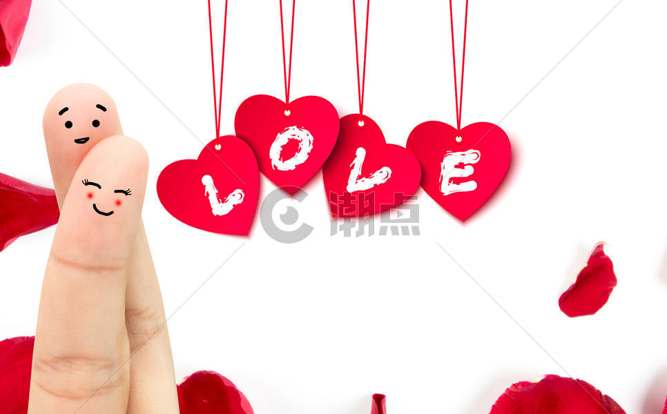 手指情侣的爱情卡片图片素材免费下载