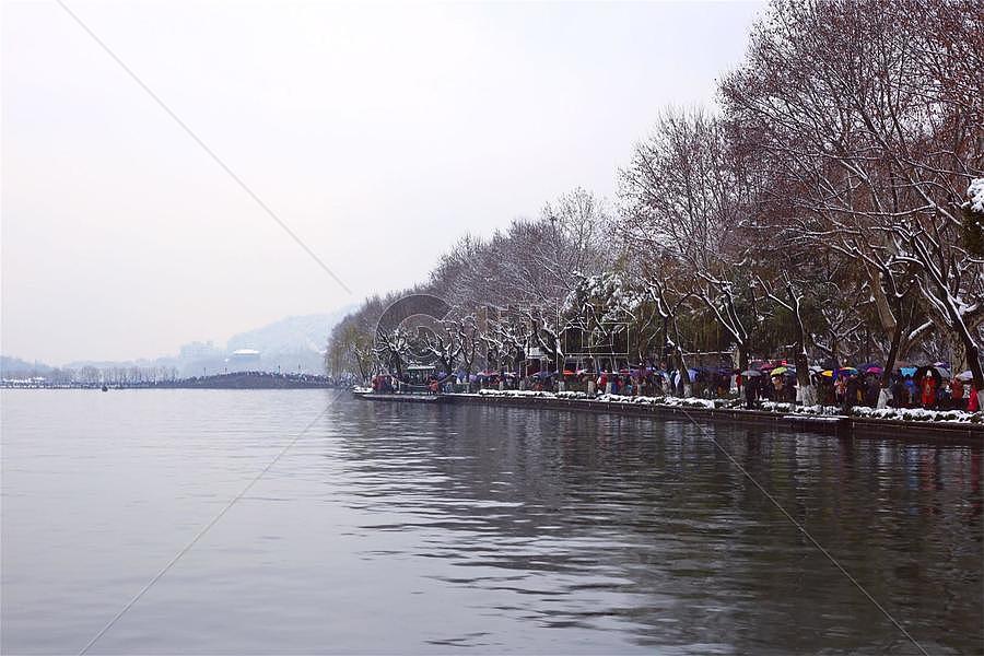 下雨下雪天的西湖图片素材免费下载