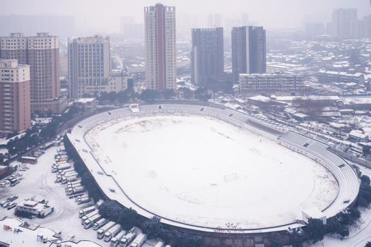 武汉体育馆雪景图片素材免费下载