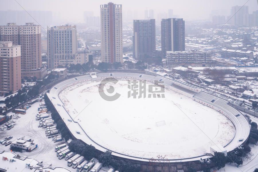 武汉体育馆雪景图片素材免费下载