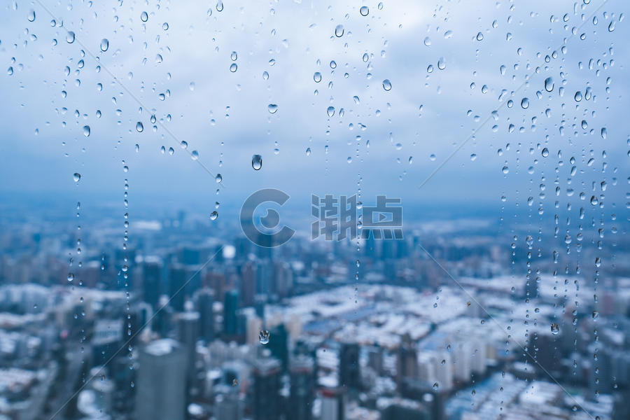 上海雨雪天气城市建筑全景图片素材免费下载