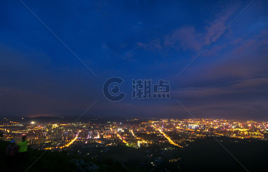 昆明新城城市夜景图片素材免费下载