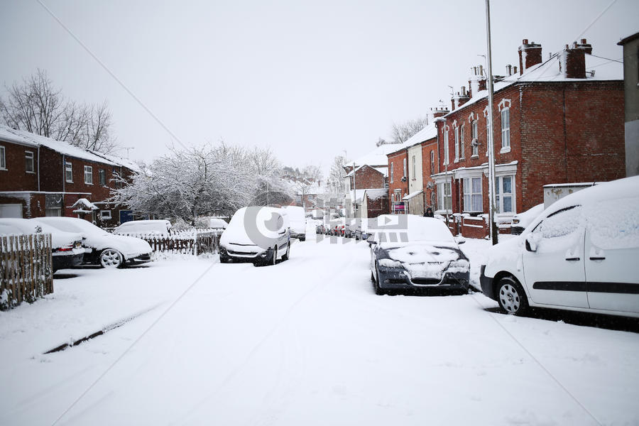 英国大不列颠街景雪景图片素材免费下载