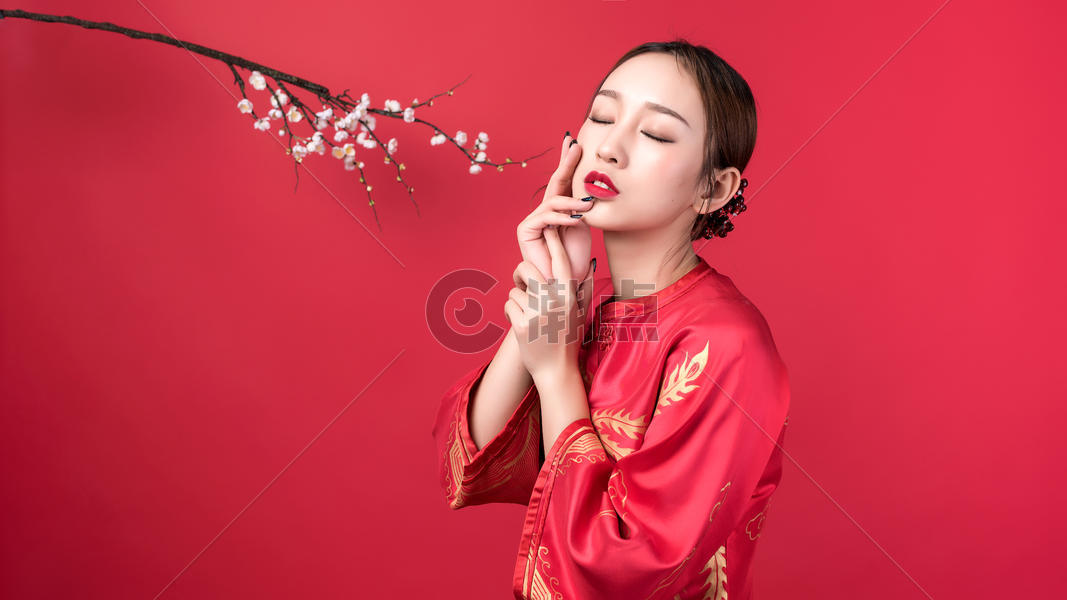 旗袍女性美妆形象图片素材免费下载