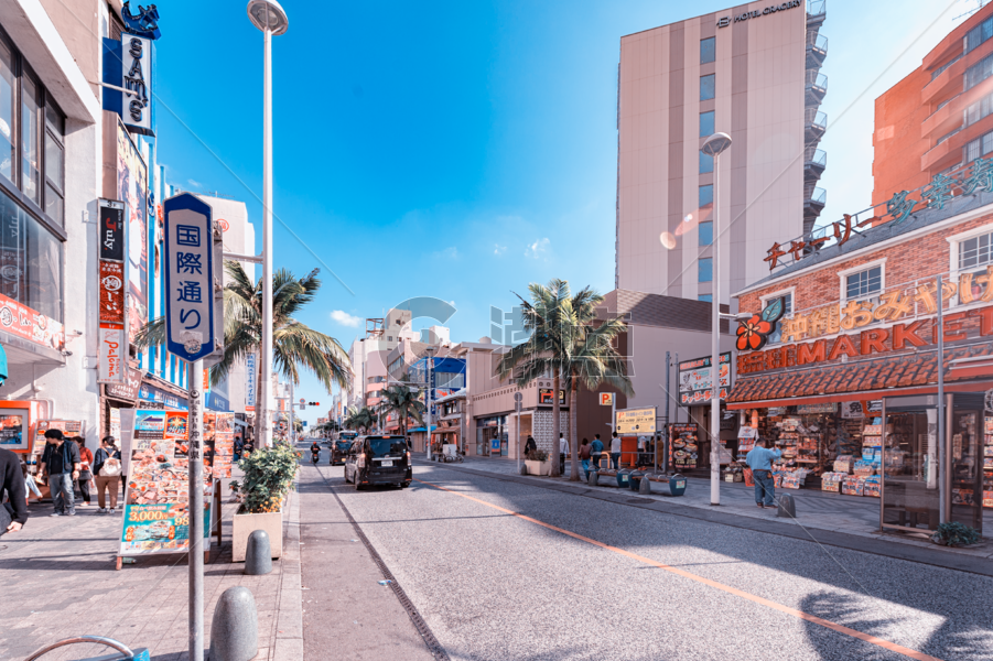 日本冲绳商业街图片素材免费下载