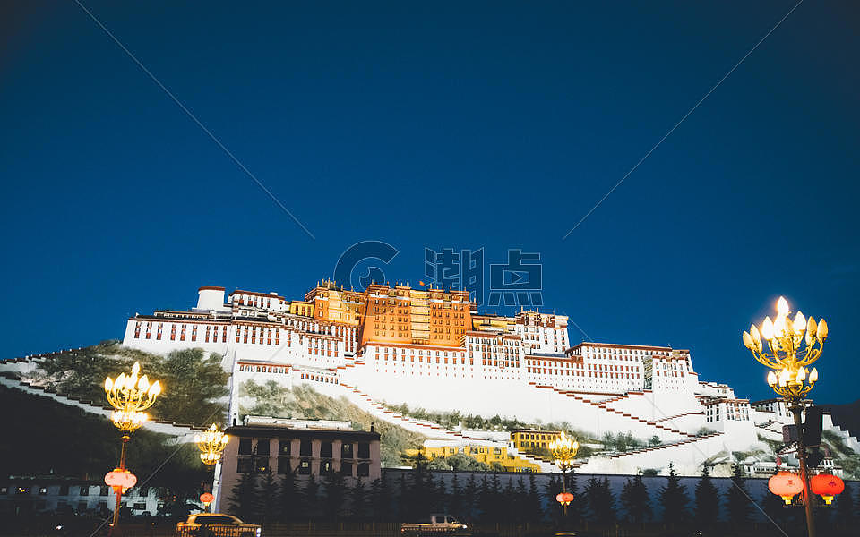 西藏布达拉宫夜景图片素材免费下载
