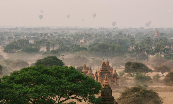 缅甸蒲甘佛塔风光图片素材免费下载