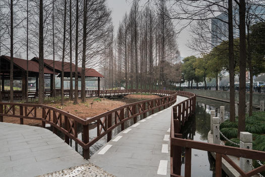 上海塘桥公园休闲步道图片素材免费下载