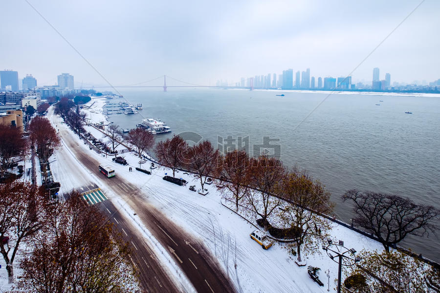武汉城市雪景图片素材免费下载