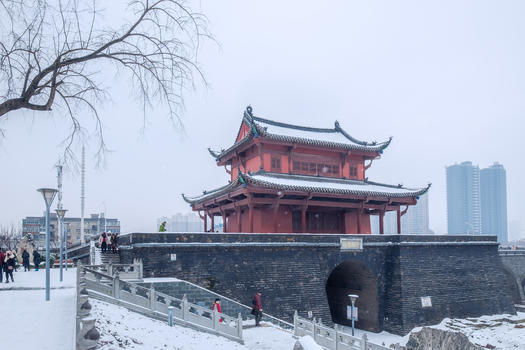 武汉起义门雪景图片素材免费下载