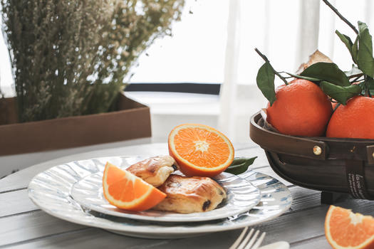 午后暖阳水果甜橙下午茶图片素材免费下载